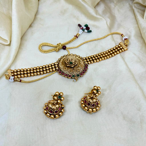 Choker Gold Plated Handmade Pendant Neckalce set