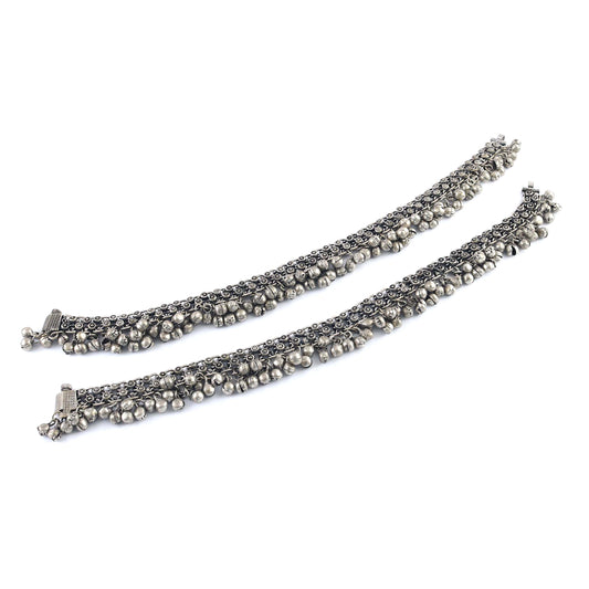 Kajaro Designs Oxidised Anklets or Payal for Women | Looklike Silver Jewellery