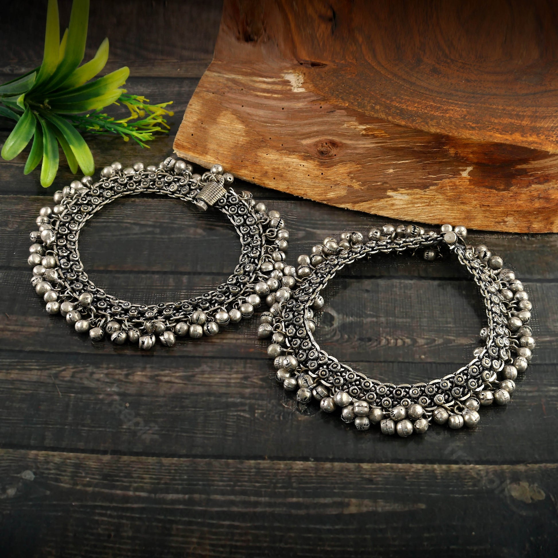 Kajaro Designs Oxidised Anklets or Payal for Women | Looklike Silver Jewellery