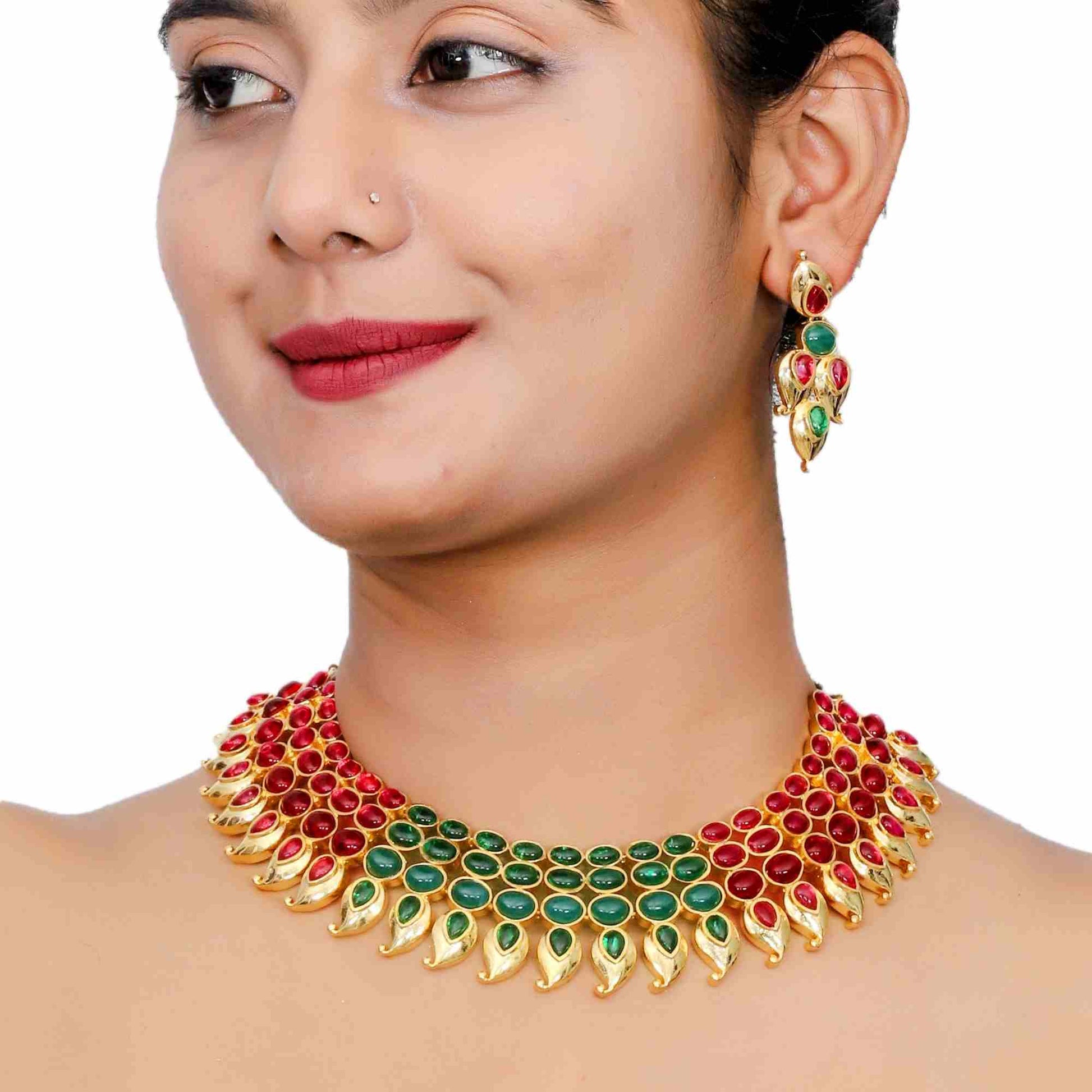 Handmade Choker Necklace with Earring