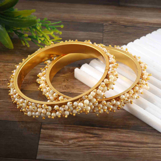 Bead Bangles Set of 2 (Yellow)