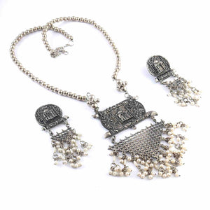 Oxidized Necklace Set Navratri Jewelry