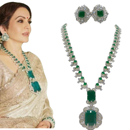 Nita Ambani Inspired Diamond Jewelry Set, Diamond Necklace Set Nita Ambani